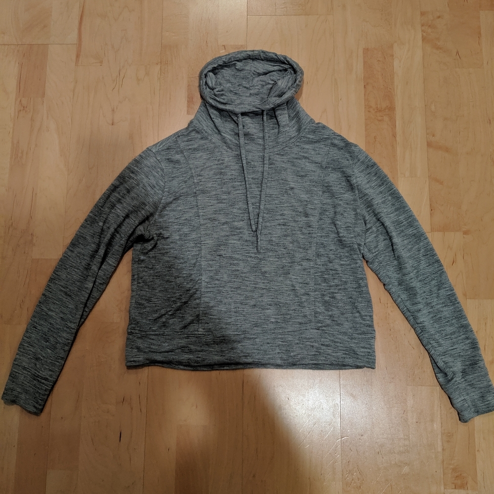 Athleta gray crop funnel sweatshirt